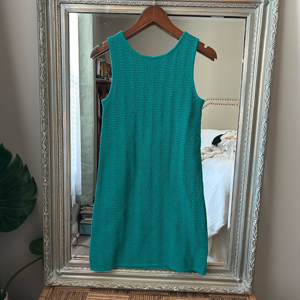 Boden Green Sleeveless Sheath Dress Crew Neck Mini